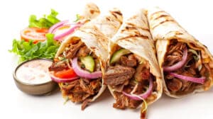 Shawarma fast food isolated on White background